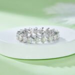 Anel de eternidade com moissanita lapidada em formato de coração m97c 06