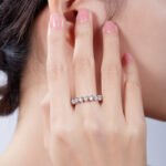 Anel de eternidade com moissanita lapidada em formato de coração m97c 07