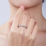 Anel de eternidade com moissanita lapidada em coração m97c 08