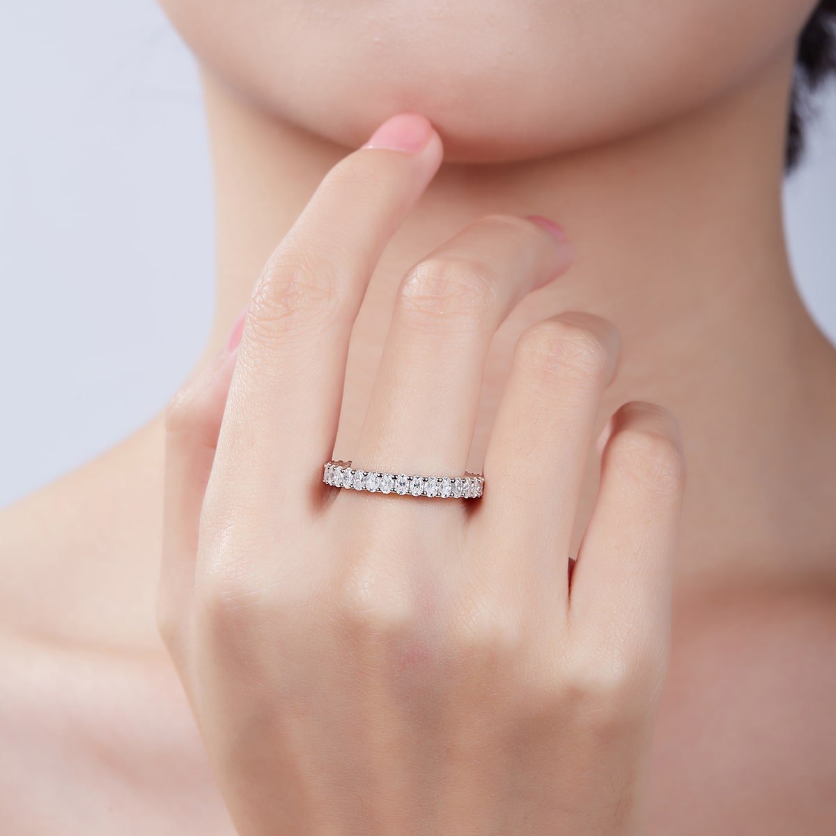 nhẫn vĩnh cửu moissanite cắt oval m97b 08