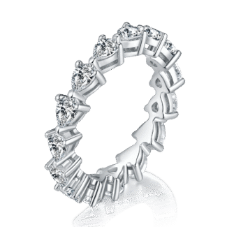 Anel de eternidade com moissanita lapidada em pêra M97G 01