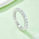 Anel de eternidade com moissanita de corte redondo m97a 04