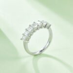 Emerald Cut Moissanite Anniversary Wedding Ring 5 emerald cut moissanite anniversary wedding band m95d 05