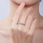 Heart Cut Moissanite Anniversary Wedding Ring 7 heart cut moissanite anniversary wedding band m95c 07