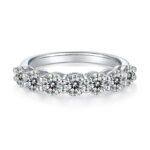 Nhẫn cưới kỷ niệm Moissanite cắt tròn 3 Nhẫn cưới kỷ niệm bằng đá moissanite cắt tròn M95A 03