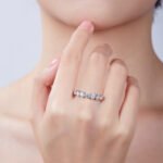 Nhẫn cưới kỷ niệm Moissanite cắt tròn 7 Nhẫn cưới kỷ niệm bằng đá moissanite cắt tròn M95A 07