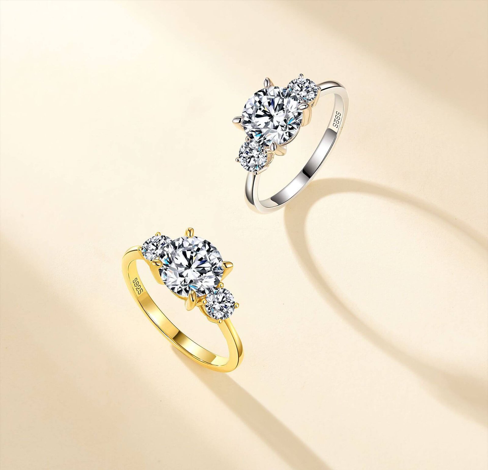 Moissanite Three-Stone Ring Df57M 06 moissanite three-stone ring df57m 06