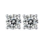 Classic Round Cut Moissanite Solitaire Earrings 1 classic oval cut moissanite solitaire earrings t90a-e 04