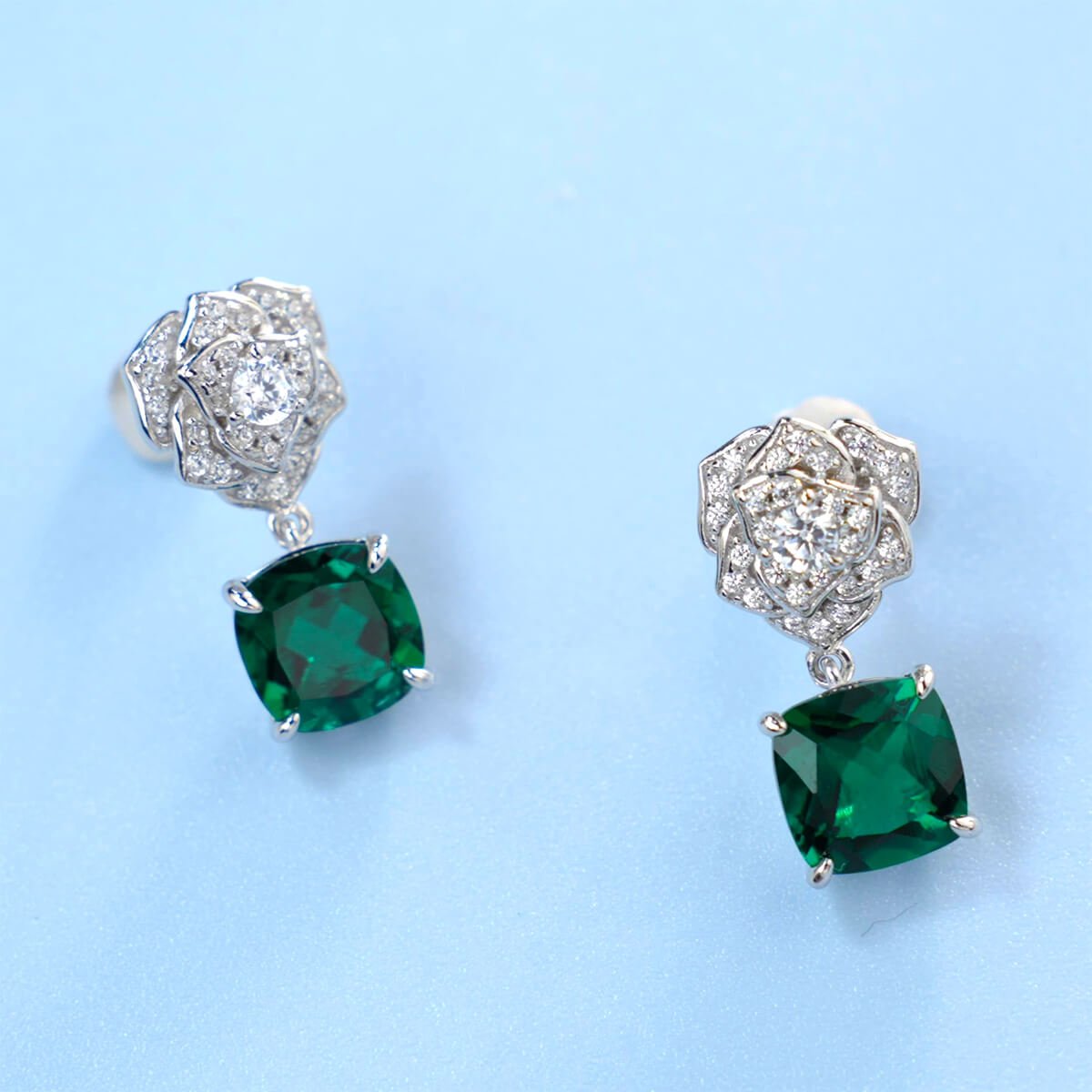 gold pillow shaped cultured gemstone rose earrings zh178s 07