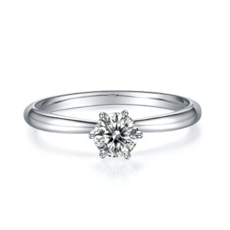 Home 23 Round brilliant cut prong moissanite ring M09B 02