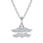 Aquarius of the Zodiac Moissanite pendant necklace OXZK 01