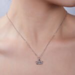 Aquarius of the Zodiac Moissanite pendant necklace OXZK 06