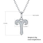 Aries of the Zodiac Moissanite pendant necklace OXZA 02