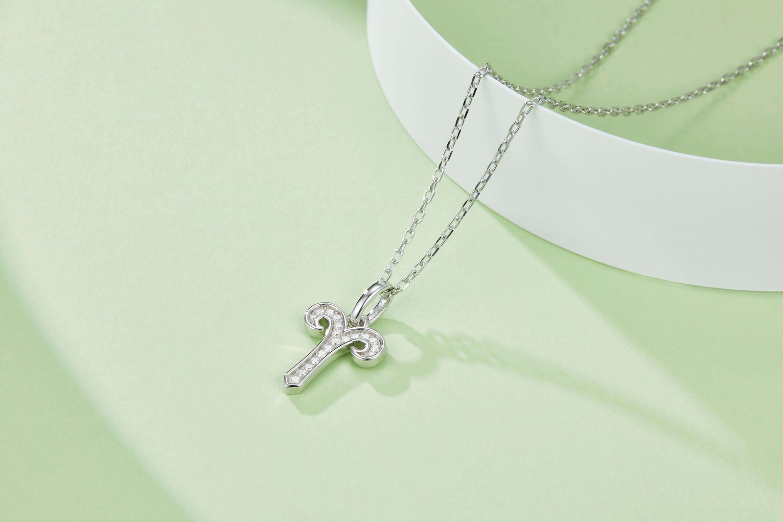 Aries of the Zodiac Moissanite pendant necklace OXZA 04