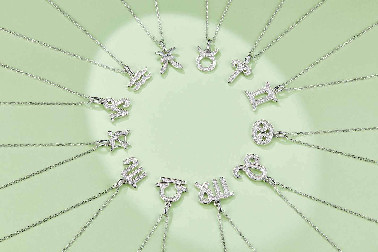 Aries of the Zodiac Moissanite pendant necklace OXZA 05