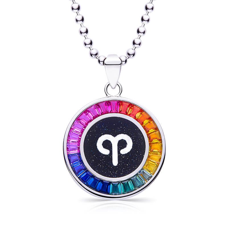 Mặt dây chuyền đá quý nhân tạo biểu tượng cung Bạch Dương (AS01O 01)