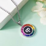 Aries of the Zodiac lab grown gemstones pendant necklace AS01O 04