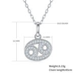 Cancer of the Zodiac Moissanite pendant necklace OXZD 02