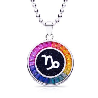 Mặt dây chuyền hình cung Ma Kết, làm từ đá quý nhân tạo, mã sản phẩm AS10O 01.