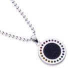 Capricorn of the Zodiac lab grown gemstones pendant necklace AS10O 03