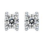 Puces d'oreilles classiques en moissanite serties en forme de tête de taureau t04a-e 01