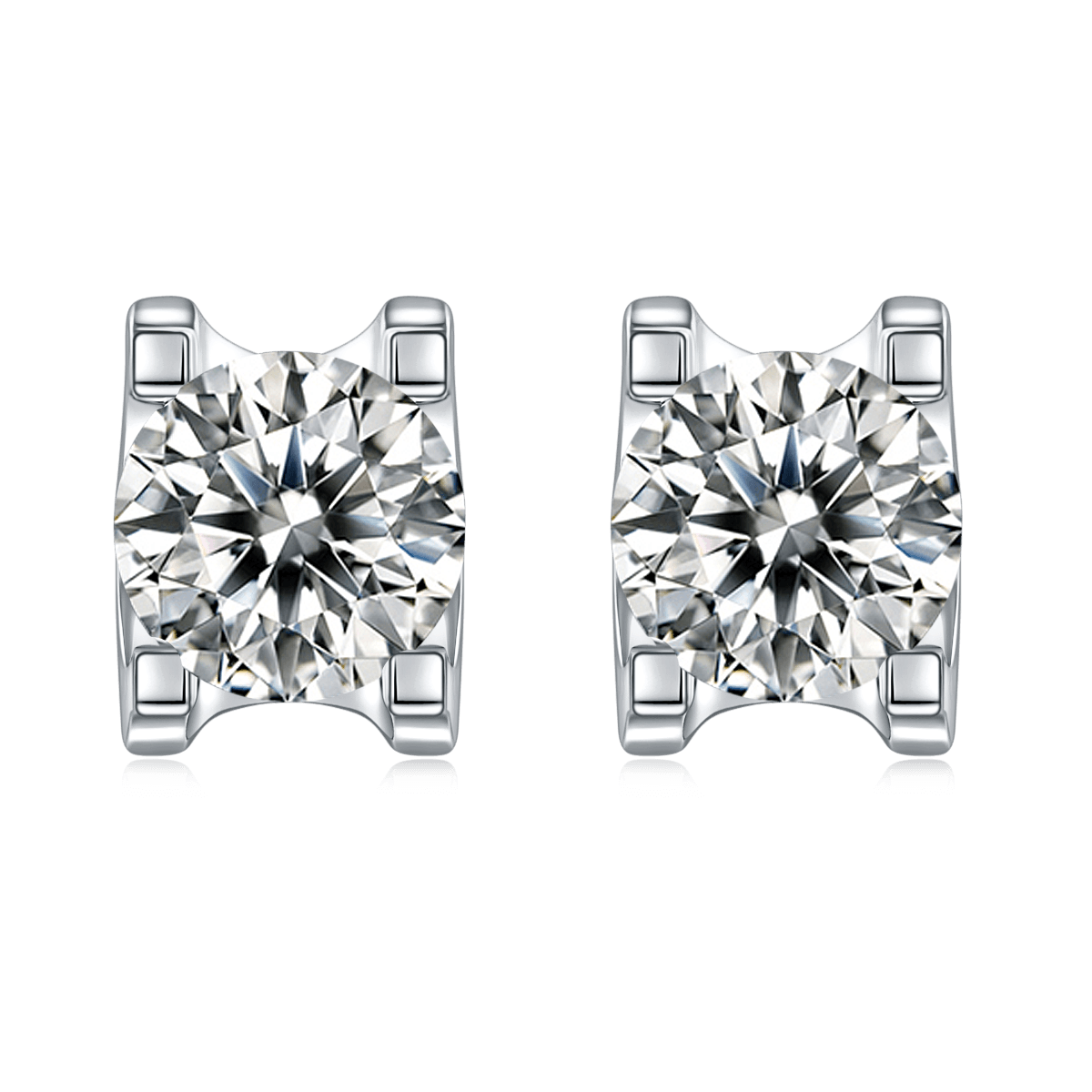 Puces d'oreilles classiques en moissanite serties en forme de tête de taureau t04a-e 01