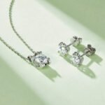 classic bull head setting moissanite earrings stud t04a-e 04