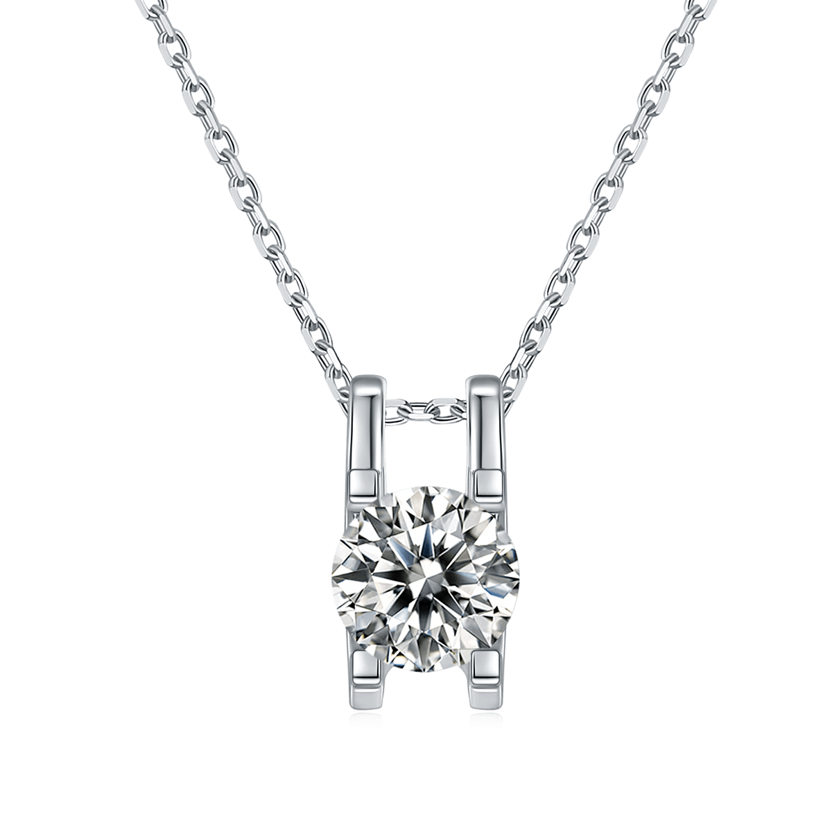 Collier pendentif classique en moissanite serti d'une tête de taureau t04a-n 01
