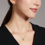 classic bull head setting moissanite pendant necklace t04a-n 05