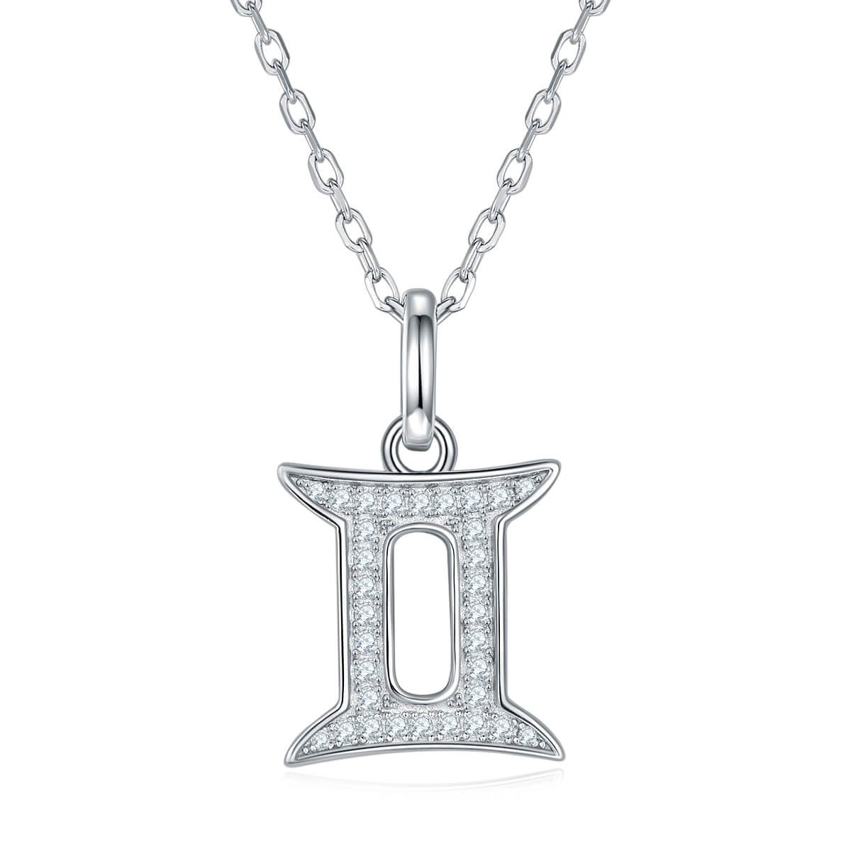 Collana con pendente in moissanite Gemelli dello Zodiaco OXZC 01