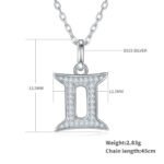 Gemini of the Zodiac Moissanite pendant necklace OXZC 02