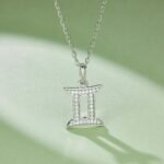 Gemini of the Zodiac Moissanite pendant necklace OXZC 03