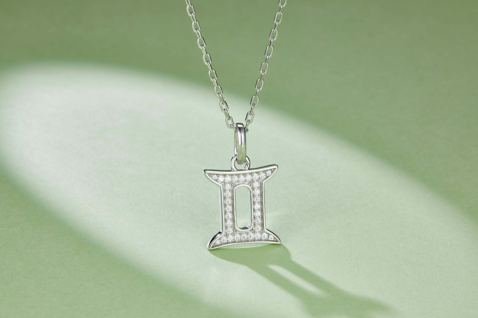 Gemini of the Zodiac Moissanite pendant necklace OXZC 03