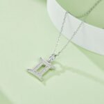 Gemini of the Zodiac Moissanite pendant necklace OXZC 04