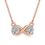 Infinite love round cut Moissanite pendant necklace K024A 01