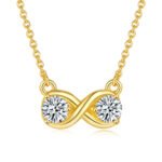 Infinite love round cut Moissanite pendant necklace K024A 02