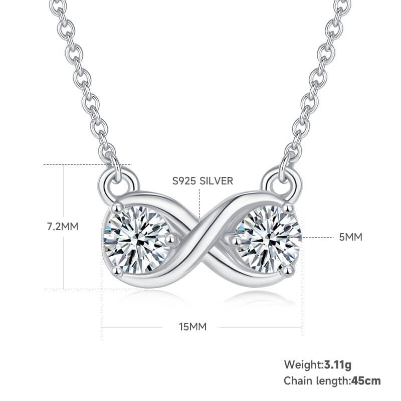 K024A 03 Infinite love round cut Moissanite pendant necklace K024A 03