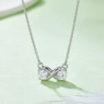 Infinite love round cut Moissanite pendant necklace K024A 04