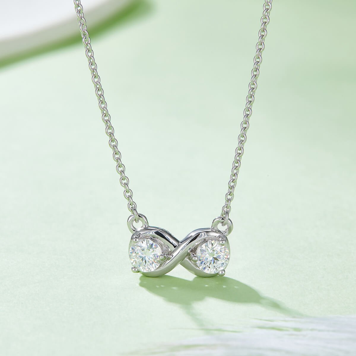 K024A 04 Infinite love round cut Moissanite pendant necklace K024A 04