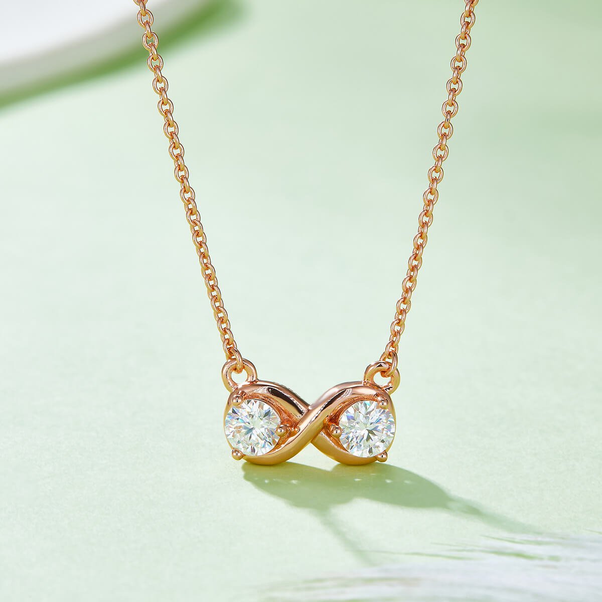 K024A 05 Infinite love round cut Moissanite pendant necklace K024A 05