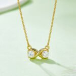 Infinite love round cut Moissanite pendant necklace K024A 06