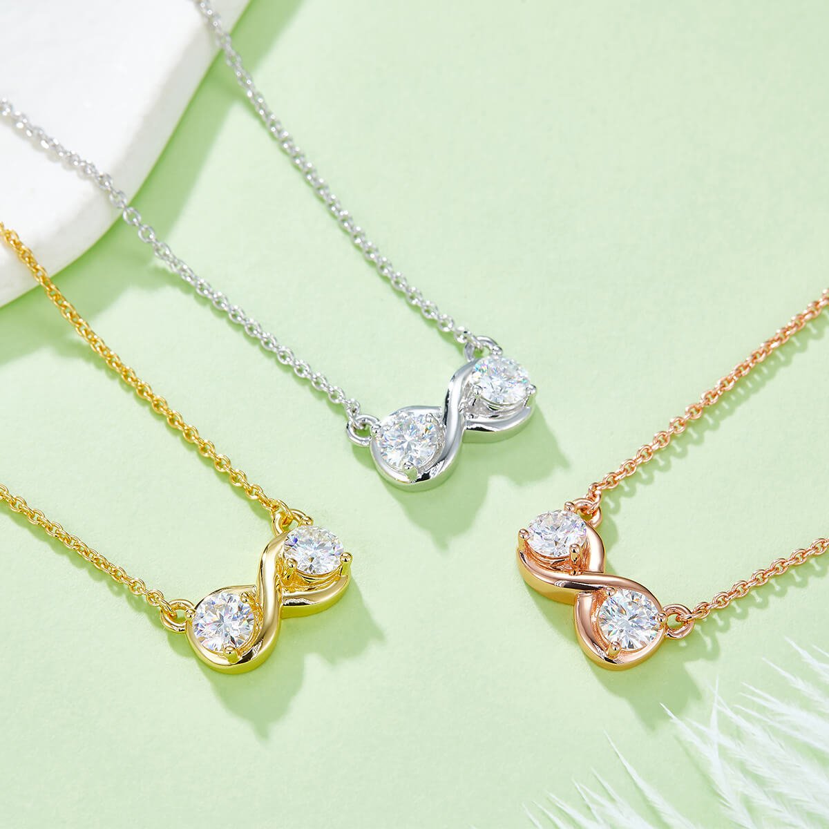 K024A 07 Infinite love round cut Moissanite pendant necklace K024A 07