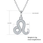Leo of the Zodiac Moissanite pendant necklace OXZE 02