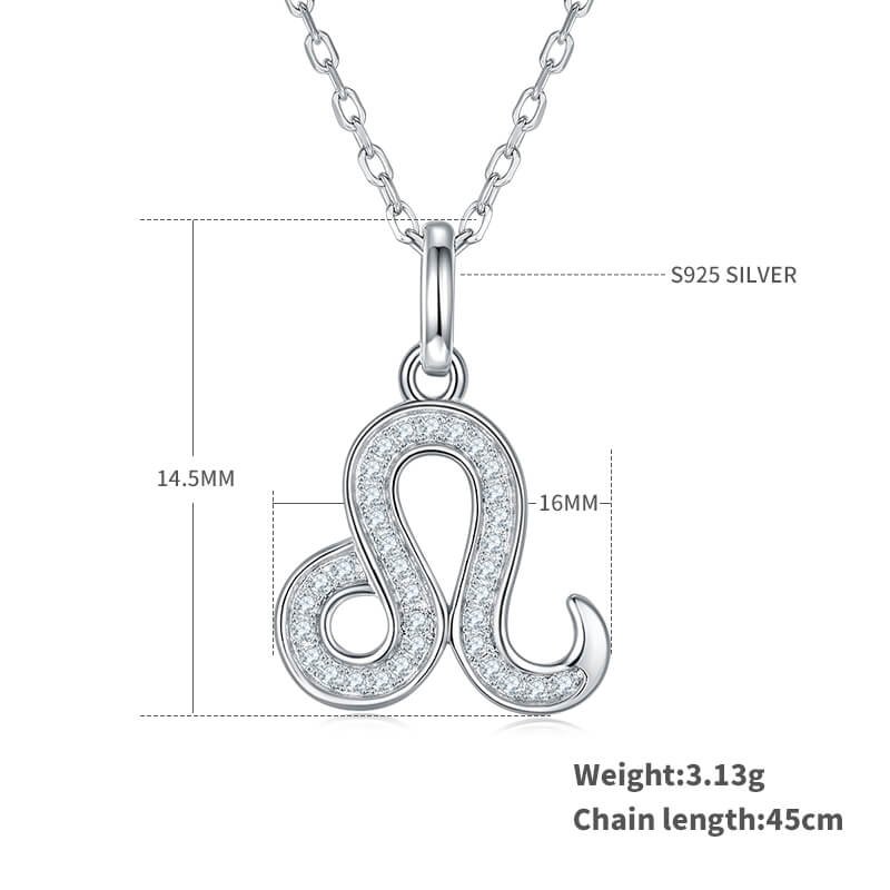 Leo of the Zodiac Moissanite pendant necklace OXZE 02