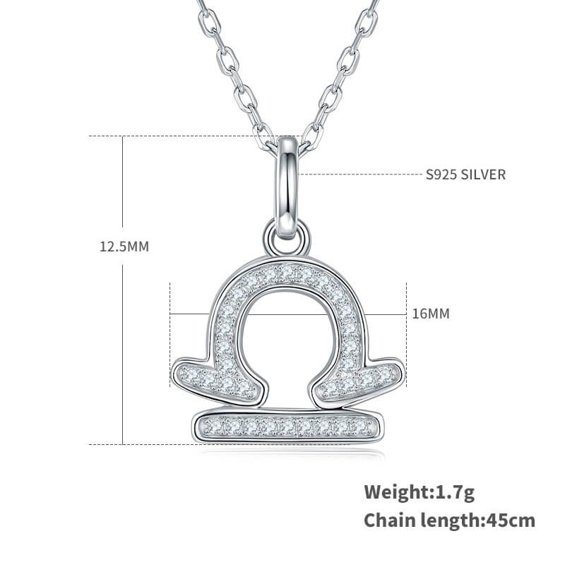 Libra of the Zodiac Moissanite pendant necklace OXZG 02