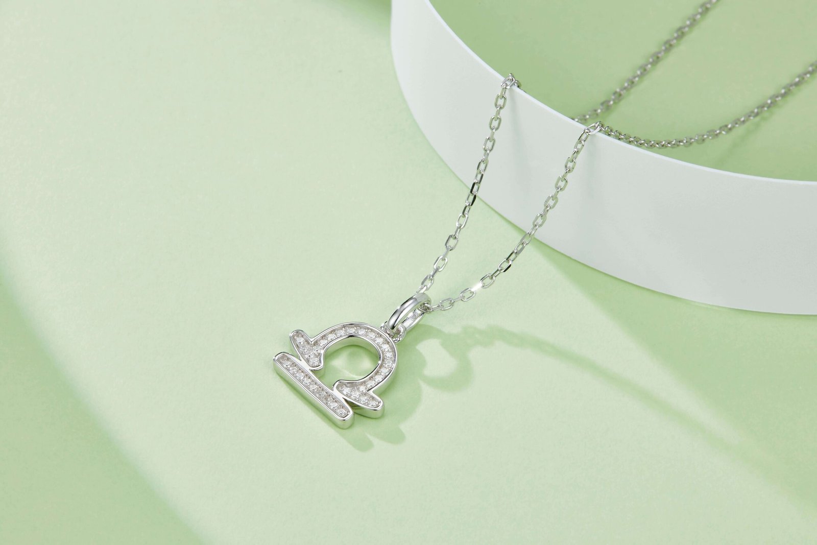 Libra of the Zodiac Moissanite pendant necklace OXZG 04