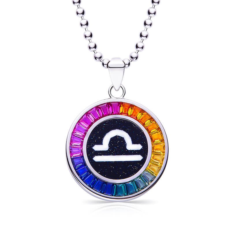 Mặt dây chuyền đá quý nhân tạo cung Thiên Bình (Libra) AS07O 01