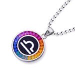 Libra of the Zodiac lab grown gemstones pendant necklace AS07O 02