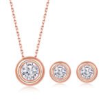 Bezel setting round cut Moissanite pendant necklace O40A O04B N 05