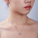 Bezel setting round cut Moissanite pendant necklace O40A O04B N 06